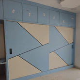 Trueliving 5 Door Sliding wardrobes Laminated Finish & PU Finish 8Ft *2Ft *9Ft -2438.4MM X 609MM X 2743.2MM)